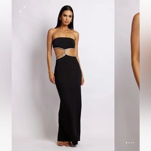 Black strapless Meshki dress